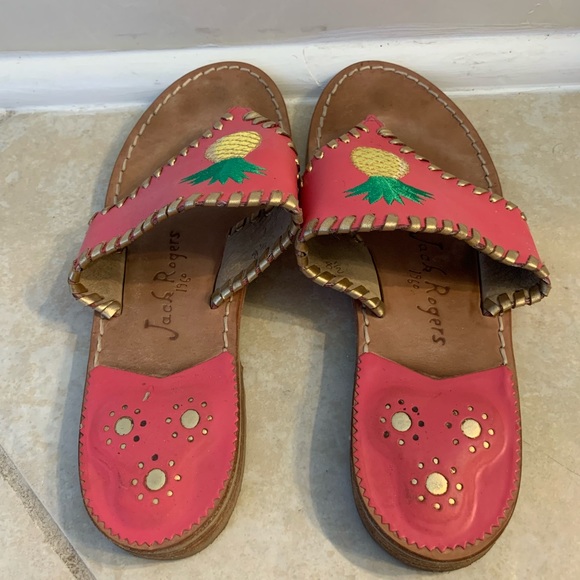 Women’s Jack Rogers Sandals Size 9 Coral with Pineapple - Picture 3 of 4